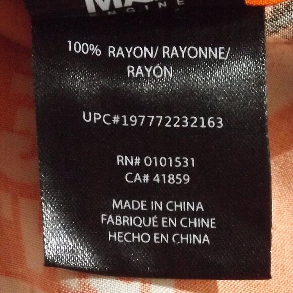 HALLOWEEN 2 Shirt, 3XL, Button front, Short sleeves, Pocket, Orange, Rayon - Picture 10 of 12